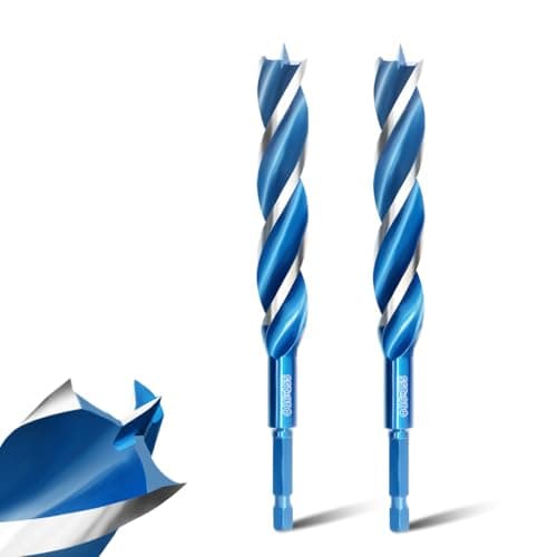 Image of Teronbeta Wood Drill Bit 16mm x 155mm x 2pcs Professional 1/4 Inch Hex Shank Brad Point Auger Drill Bits for Wood