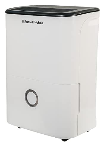 Image of Russell Hobbs RHDH2002 20 Litre/Day Dehumidifier for Damp/Mould & Moisture in Home, Kitchen, Bedroom, Office, Caravan, Laundry Drying, 50m2 Room, Smart Timer, White