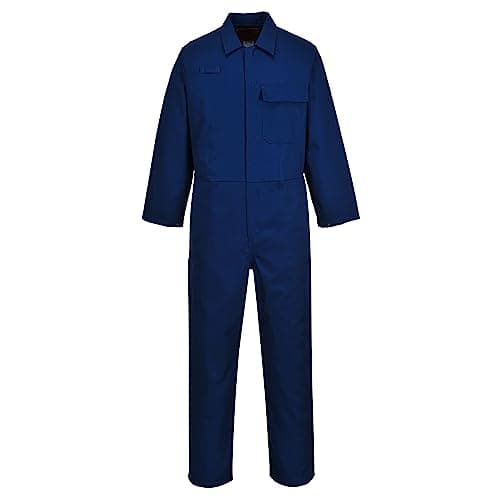 Image of Portwest C030 Men's Lightweight Fireproof Welding Overalls Flame Resistant Coverall Boiler Suit Safety Workwear Navy, Medium