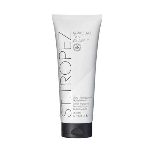Image of St.Tropez Gradual Tan Firming Lotion, Light/ Medium Shade, Sun Kissed Glow Self Tan Moisturiser, 5 Skincare Benefits, Vegan, Natural & Cruelty Free, 200 ml
