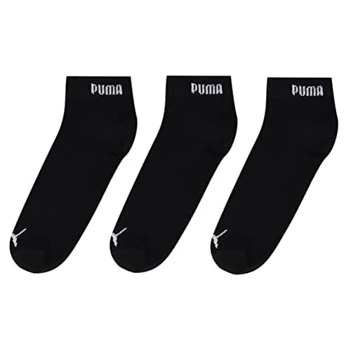 Image of Puma Mens 3 Pack Quarter Socks Black 6-8