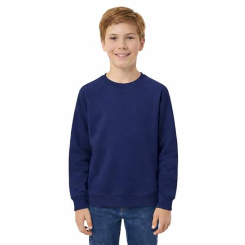 Image of KHIM Fleece Sweatshirt Unisex Sweater Jumper Full Sleeve Kids Boys Girls Children Top Crew Neck Outdoor Activewear (UK, Age, 2 Years, 3 Years, Regular, Navy Blue)