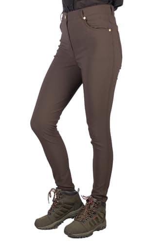Image of Rydale Ladies Walking Trousers Softshell Water Resistant Women's Hiking Trouser Outdoor Pants 2 Colours (UK, Numeric, 14, Regular, Regular, Dark Brown)