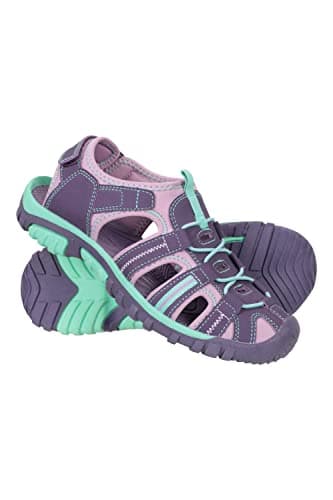 Image of Mountain Warehouse Bay Kids Shandals - Neoprene Lined Sandal Shoes with Adjustable Straps - For Spring Summer Walking, Travelling & Outdoors Grape Junior Shoe Size 1