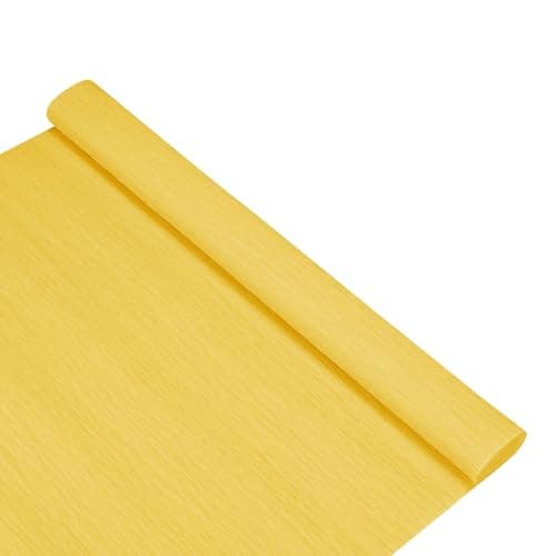 Image of M METERXITY Crepe Paper, 8.2ft x 20 Inch /250 x 50cm Soft Wide Crepe Paper Streamer Sheet, Decorative Craft Streamer for DIY Craft/Flower Making/Decoration [Golden Yellow]