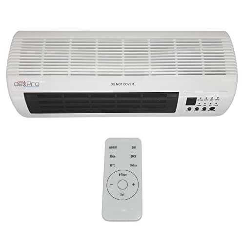 Image of Dexpro 2kW Electric Over Door Heater Air Curtain with Thermostat, Cool Setting, Remote Control and Timer: Lot 20 Compliant,White,DXPTC2