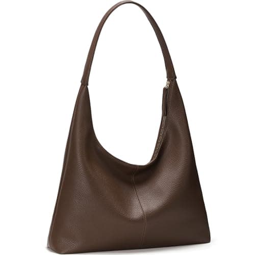 Image of WantGor Large Tote Bag for Women, Vegan Leather Shoulder Purses Casual Slouchy Totes Bag Ladies Work Laptop Travel Handbags (Brown)