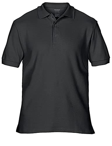 Image of Gildan Mens Premium Cotton Sport Double Pique Polo Shirt (L) (Black)