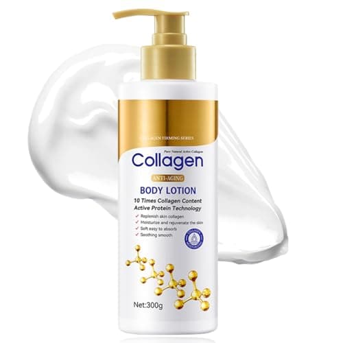 Image of Collagen Body Lotion - Anti-Wrinkle Moisturizing Body Cream - Enriched with Hydrolyzed Collagen - Large-Capacity Body Moisturizer for Dry Skin - Smooth, Firm, and Hydrated Skin 300ml