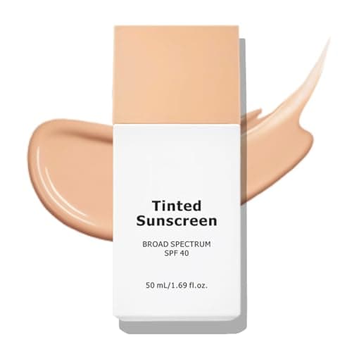 Image of Daily Fluid Tinted Sunscreen SPF 40, Mineral Sunscreen with Zinc Oxide Formula, Ultra-Light Face Suncream for Sensitive Skin, Glowing Skin Non Greasy, Light Coverage, Evens Skin Tone, LN110