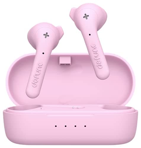 Image of Defunc True Basic IPX4 Bluetooth 5.0 waterproof wireless in-ear earphones with built-in microphone, automatic one-step pairing, long playback time and charging case (Pink)