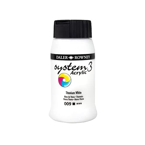 Image of Daler-Rowney System3 Acrylic Paint, Plastic Pot, 16.91oz - 500 ml, Titanium White