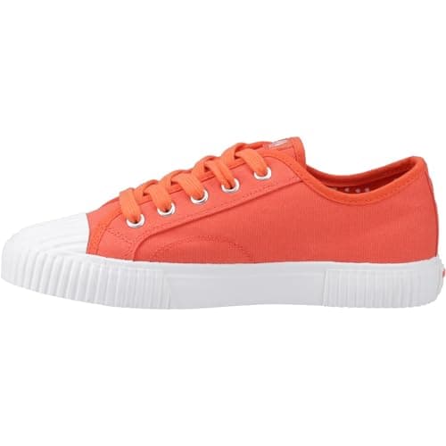 Image of Hush Puppies Female Freya Canvas Trainer, Orange,6