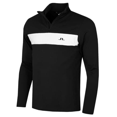 Image of J.Lindeberg Mens J Lindeberg Bran Mid Layer Sweater - Black - L