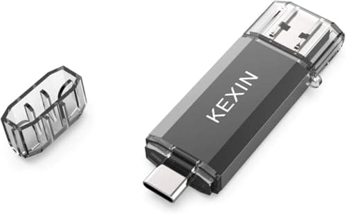 Image of KEXIN USB C Flash Drive 128GB USB 3.0 Dual OTG USB C Memory Stick USB Stick Type C Thumb Drive Pen Drive for PC Tablet Laptop TV Car Smartphones (Huawei Honor Samsung Xiaomi) Black