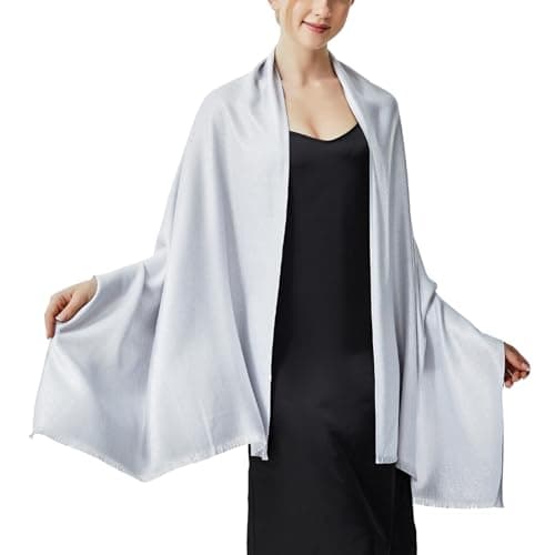 Image of Wedding Shawls and Wraps,vimate Sparkly Silver Bridal Dress Shawl Wrap for Guest Evening Cape for Women (UK-Light Grey & Silver)