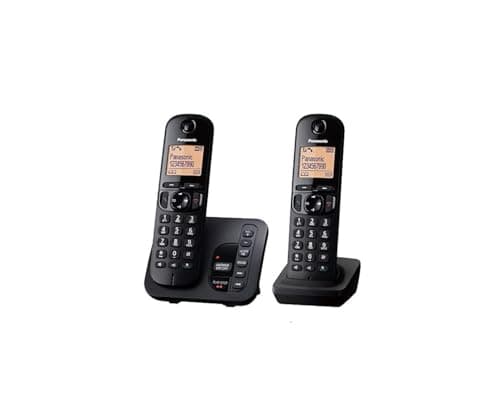 Image of Panasonic KX-TGC222EB DECT Cordless Phone with Answering Machine, 1.6 inch Easy-to-Read Backlit Display, Nuisance Call Blocker, Hands-Free Speakerphone, ECO Mode, Twin Handset Pack, Black