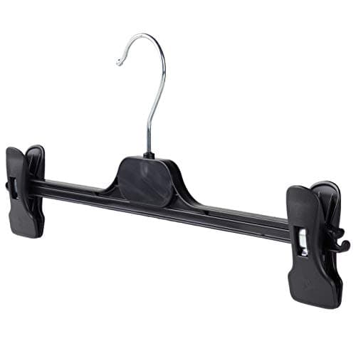 Image of The Hanger Store 10 Black 35cm Plastic Adjustable Clip Hangers