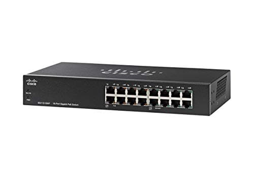 Image of Cisco SG110-16HP Unmanaged Switch, 16 Gigabit Ethernet (GbE) Ports, 64W PoE, Limited Lifetime Protection (SG110-16HP-UK)
