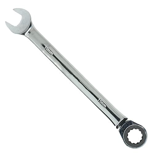 Image of 11mm Ratchet Spanner Steel Fixed Head Gear Wrench Open End & Ring (11mm)
