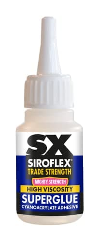 Image of SX Siroflex High Viscosity Superglue Clear – Cyanoacrylate for bonding rubbers and plastics including PVCu – Fast setting and solvent free for interior and exterior use – 20gm