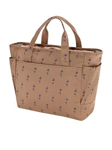 Image of Cath Kidston The Tripper Tote/Overnight Bag Bee and Heart in Camel Reverse Cotton with PVC Coating