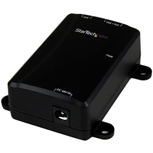 Image of StarTech.com POEINJ1G 1 Port Gigabit Midspan, PoE+ Injector, 802.3at and 802.3af, Wall-Mountable Power Over Ethernet Injector Adapter