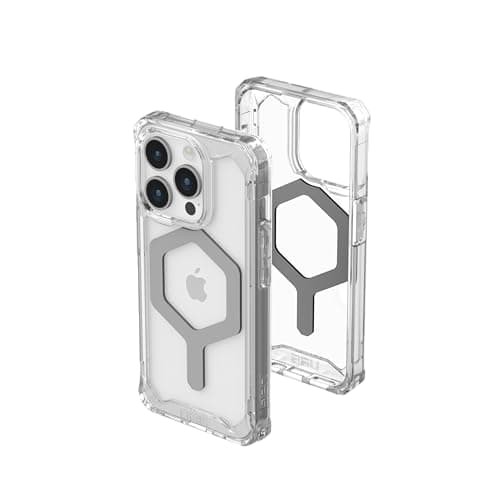 Image of URBAN ARMOR GEAR UAG Case Compatible with iPhone 15 Pro Case 6.1" Plyo Ice/Silver Built-in Magnet Compatible with MagSafe Charging Rugged Anti-Yellowing Transparent Clear Dropproof Protective Cover