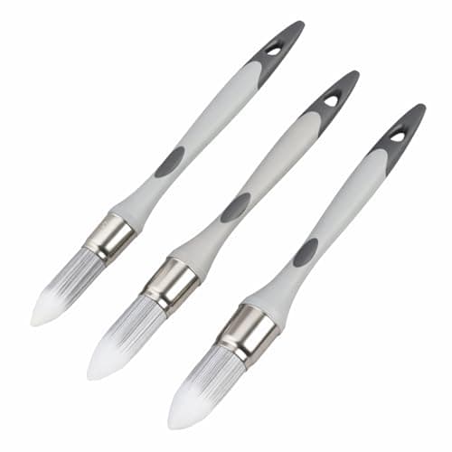 Image of 3 Pack Round Sash Paint Brushes Set 15mm 18mm 21mm, Pointed Chalk Paint Brushes for Furniture, Trim and Detail Work, Multi Purpose Round Paint Brush for Wax, Gloss and Precision Painting