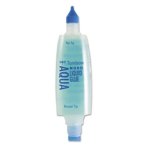 Image of Tombow 52180 MONO Aqua Liquid Glue, 1.69 Ounce, 1-Pack. Dual Tip Dispenser for Precise to Full Coverage Application that Dries Clear.