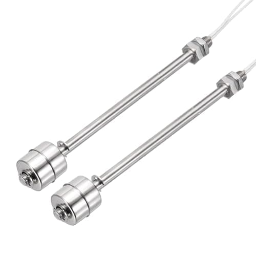 Image of sourcing map Stainless Steel Float Switch, 150mm Rod 110V DC 0.5A Vertical Water Level Sensor M10 Thread Single Tank Liquid Level Controller for Pump/Alarm 2 Pcs