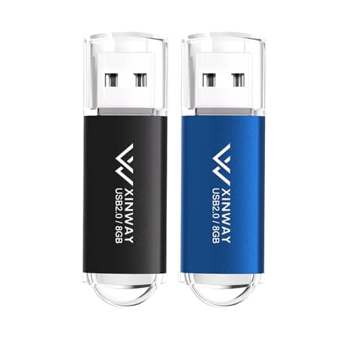 Image of XinwaY Memory Stick 8GB USB Flash Drive Thumb Drives Data Storage USB Stick, (2 Pack 8GB - Black Blue)
