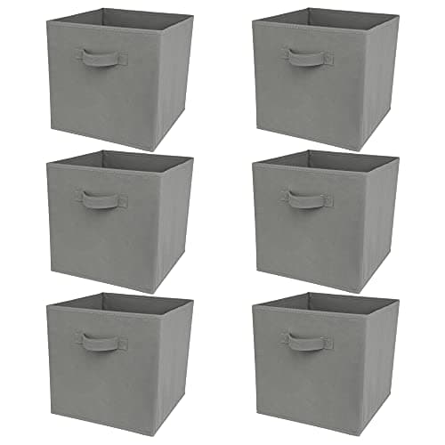 Image of Charles Jacobs Grey Fabric Drawers for Cube Storage Units - 6 Drawer Set