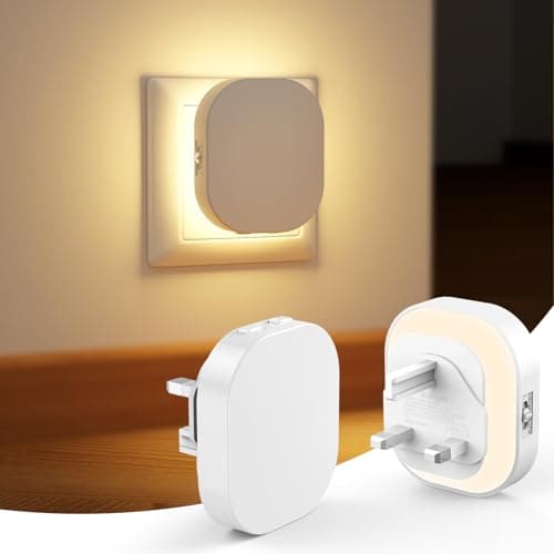 Image of 2 Pack Backlit Night Light Plug in Wall with Motion Sensor, Dimmable 0.5-70lm, AUTO/ON/Off, 2700K Warm, Plug in Night Light Kids for Bedroom,Hallway, Bathroom