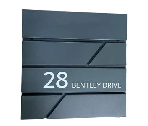 Image of One of a Kind Design UK Personalised Wall-Mounted Post Box Lockable, Waterproof Grey Mailbox with Contemporary Lines & Newspaper Slot, Stylish & Durable Letterbox for Home & Business - Grey