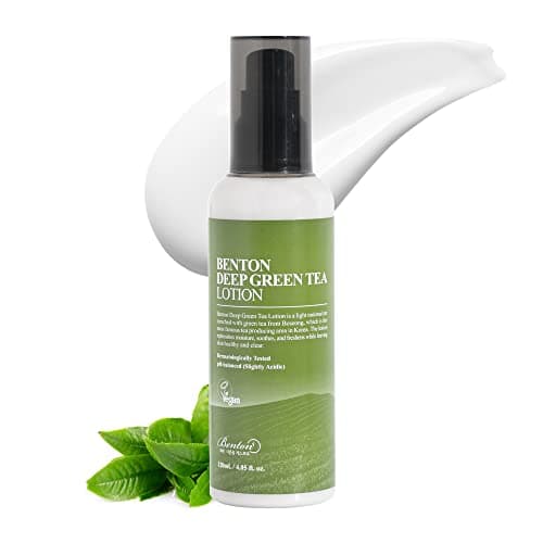 Image of Benton Deep Green Tea Face Moisturizer 4.05 fl.oz | Hydrating Korean Green Tea Face Lotion | Nourishing Moisturizer for Oily and Sensitive Skin | Soothing & Refreshing Moisturizer for Acne Prone Skin