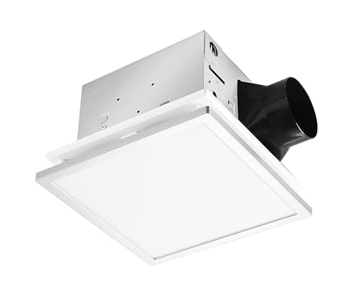 Image of Tech Drive Modern Nickel Bathroom Exhaust Fan with Light, 110CFM 1000LM, 5CCT Adjustable LED Light, Quiet Ventilation Fan with Night Light, Energy Star Certified