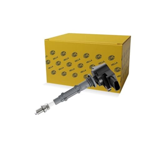 Image of HELLA 5DA 358 000-671 Ignition Coil - 12V - 4-pin connector - Flush-Fitting Pencil Ignition Coils - Bolted