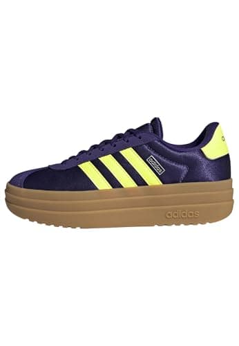 Image of adidas Unisex Kids VL Court Bold Shoes Junior, Collegiate Purple/hi-res Yellow/Silver met., 5 UK