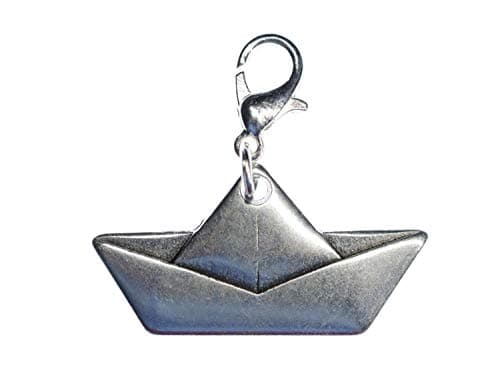Image of Miniblings Paper Boat Charm Pendant Hip Origami Sailboat Sailing