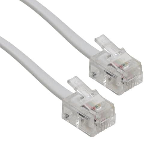 Image of kenable ADSL Broadband Modem Cable RJ11 to RJ11 Phone Socket to Router White 20m