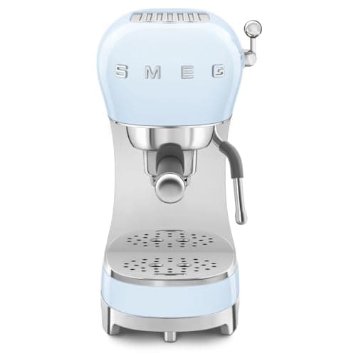 Image of Smeg ECF02PBUK Espresso Coffee Machine with 15 Bar Pump, 1350W, Pastel Blue