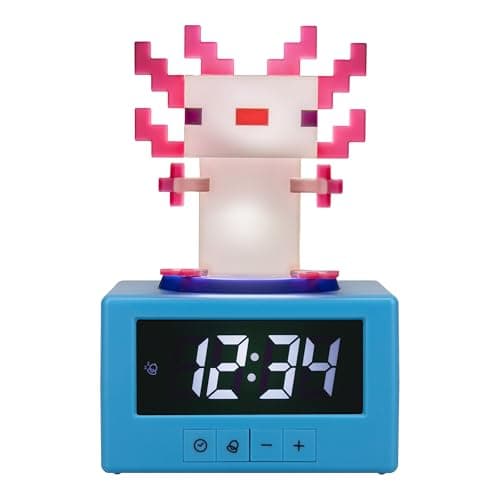 Image of Paladone Minecraft Axolotl Digital Alarm Clock with Night Light Function, Officially Licensed Gaming & Bedroom Décor Gift for Kids & Teens