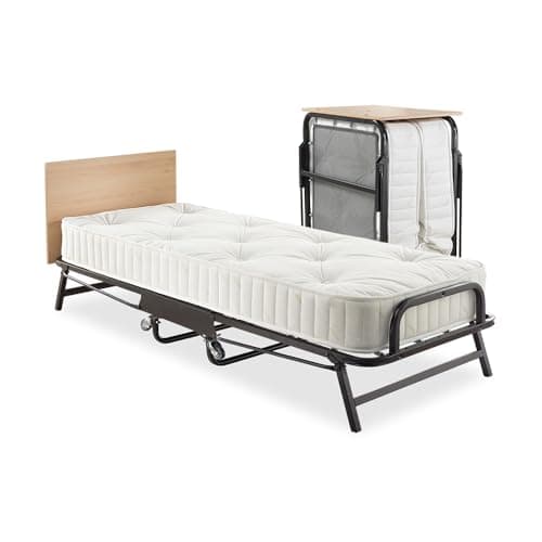Image of JAY-BE Crown Premier Folding Bed with Deep Sprung Mattress - Single, Black