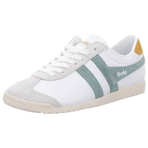 Image of Gola Women's Bullet Pure Sneaker, White/Green Mist/Sun, 6 UK