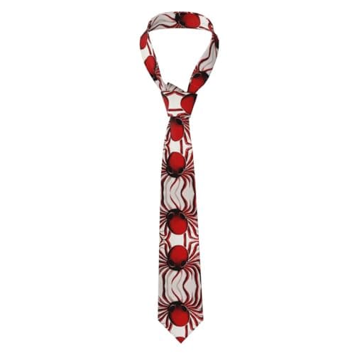 Image of WMASTNjgdA Elegant Mens Ties - Silk-Like Polyester Ties for Men | Customized Unique Patterns | Black, Red, Blue, Gold, Burgundy, White, Brown, Pink, Green & More Red and black octopus