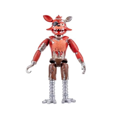 Image of Five Nights at Freddys Withered Foxy - 5-Inch Articulated Figure with Jumpscare Feature and Glow-In-The-Dark Eyes