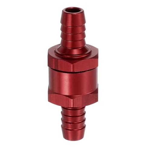Image of sourcing map 10mm (3/8") Fuel Check Valve, Non-Return One Way Check Valve, Aluminum Alloy Control Accessories for Petrol, Diesel, Gas, Oil, Air, Water, Red