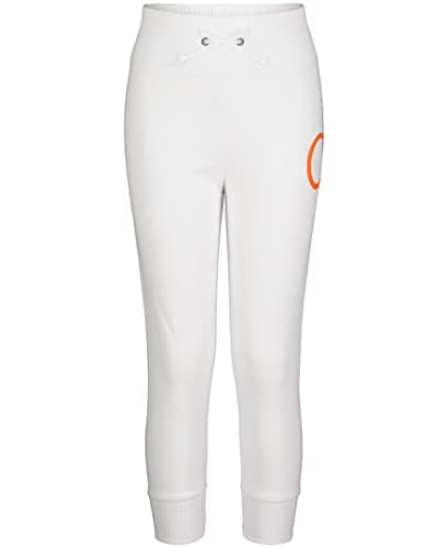Image of Calvin Klein Girls' Performance Sport Jogger Sweatpants with Rib Cuffs and Waistband, White Neowave, 7