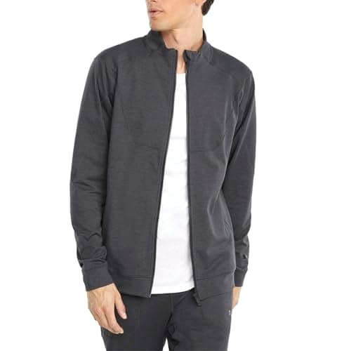 Image of PUMA Men's Train Cloudspun Full Zip, Black Heather, S